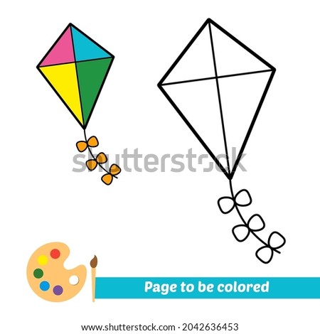 Coloring book, kite vector image