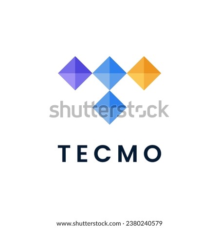 Modern T Letter Tecmo Company Logo Design