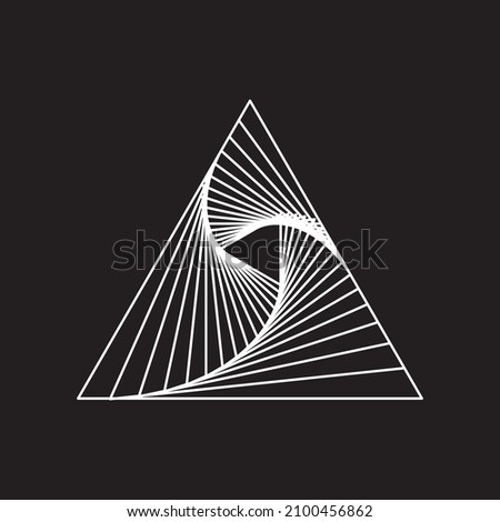 Abstract Spirograph twist triangle. Vector illustration.