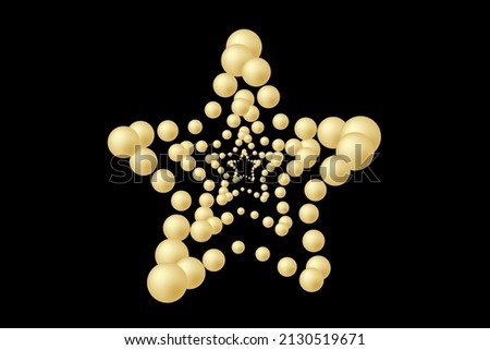 Gold star Half tone. Vector illustration.