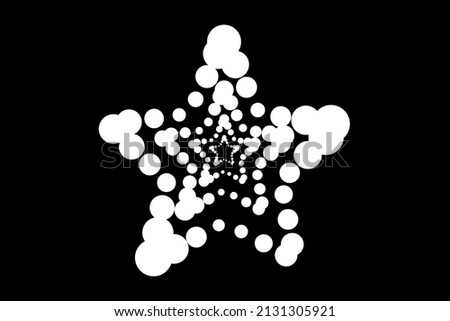 White star Half tone. Vector illustration.