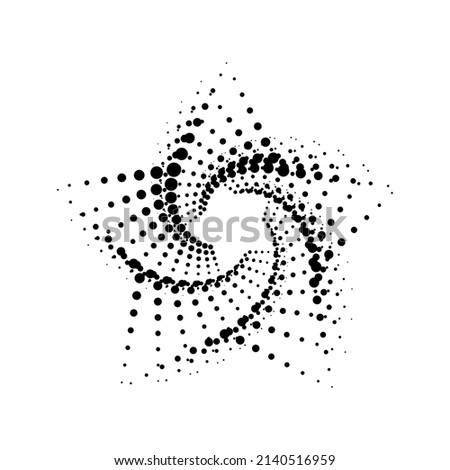 Black Spirograph star Half tone. Vector illustration.