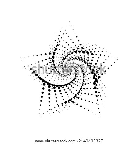 Black Spirograph star Half tone. Vector illustration.