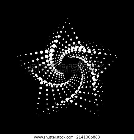 White Spirograph star Half tone. Vector illustration.