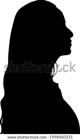 Silhouette of a woman's bust. Vector graphics