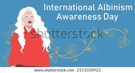 International albinism awareness day. 13 June. Vector illustration Imagine de stoc © 