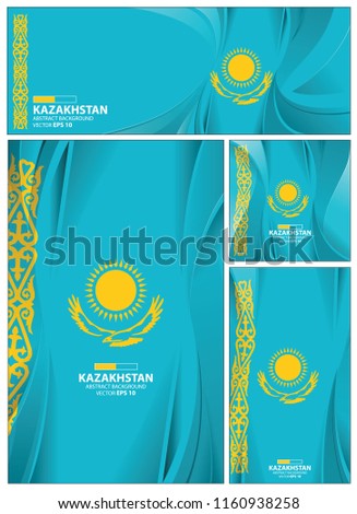 Kazakhstan flag abstract colors background. Collection banner design. brochure vector illustration.