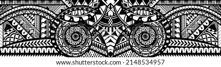 Polynesian tattoo pattern maori. samoa ornament border.