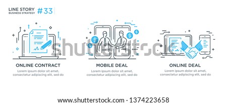 Set of illustrations concept with businessmen. Workflow, growth, graphics. Business development, milestones. linear illustration Icons infographics. Landing page site print poster. Eps vector. Line