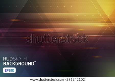 Cosmic HUD sci-fi interface vector abstract background. Science, disco, party. Print, video
