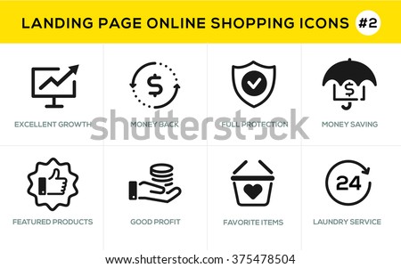 Flat line design concept icons for online shopping,  website banner and landing page