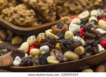 dish of trail mix a healthy snack \