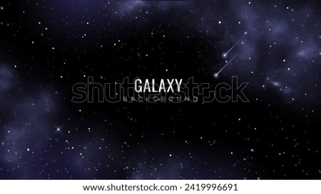 Starry night sky. Galaxy background with shining stars. Abstract constellation background with nebula. Cosmos background with stardust effect.