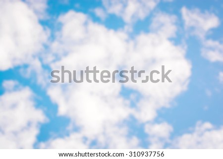 Image of Blur Sky style blurred nature background of blue sky and soft scattered clouds