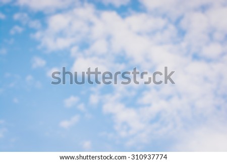 Image of Blur Sky style blurred nature background of blue sky and soft scattered clouds