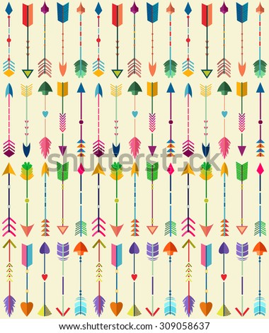 Colorful Tribal Arrows Seamless Pattern Vector