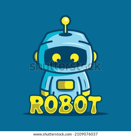 Robot cute desgn, cute blue robot