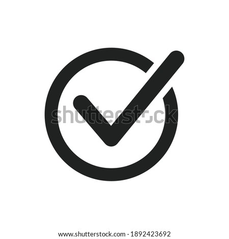Circle tick mark approved Icon Vector Illustration. Checkmark, confirm, deny circle icon button flat for apps and websites symbol, icon checkmark choice, checkbox button for choose, circle
