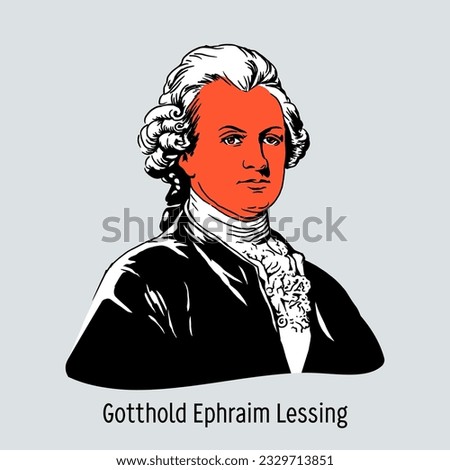Gotthold Ephraim Lessing was a German poet, playwright, art theorist and literary critic of the Enlightenment, the founder of German classical literature. Hand drawn vector illustration.