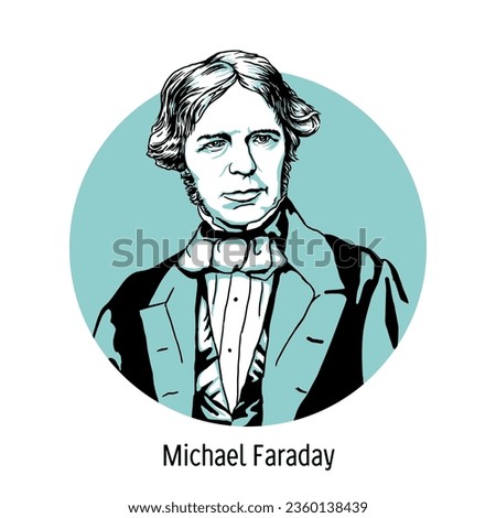 Michael Faraday - English experimental physicist and chemist. Vector illustration drawn by hand.
