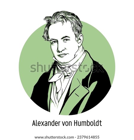 Alexander von Humboldt was a German geographer, naturalist and traveler, one of the founders of geography as an independent science. Vector illustration drawn by hand.