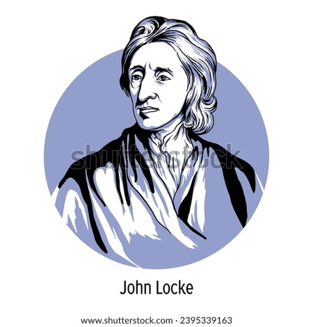 John Locke is an English teacher and philosopher, a representative of empiricism and liberalism. Hand drawn vector illustration