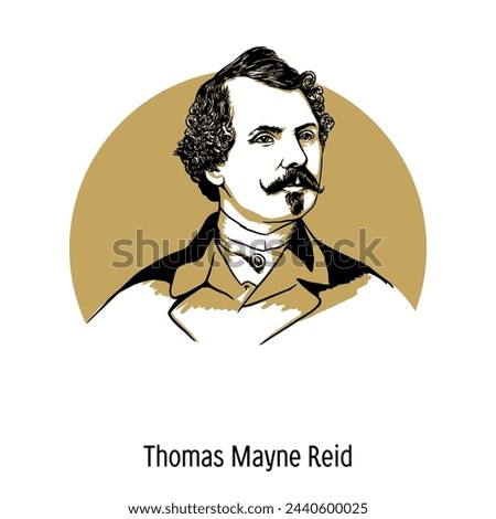 Thomas Mayne Reid is an English writer, author of adventure novels and works for children and youth. Hand drawn vector illustration