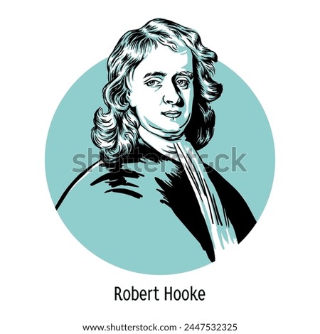 Robert Hooke was an English naturalist and inventor. Hand drawn vector illustration