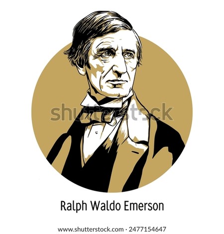 Ralph Waldo Emerson was an American essayist, poet, philosopher, pastor, lecturer, and social activist. Hand drawn vector illustration