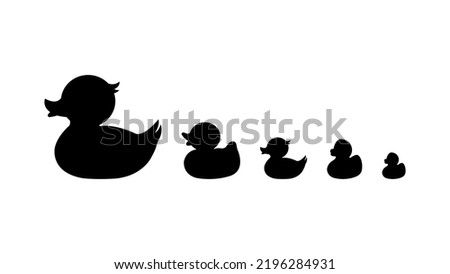 Rubber Duck Silhouette. Toy Duck.
