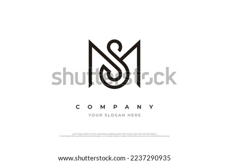 Initial Letter SM Logo or MS Logo Design Vector Template
