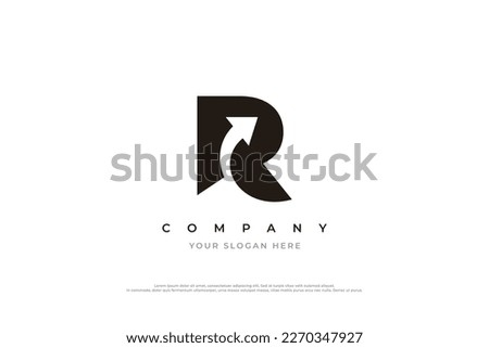 Initial Letter R Arrow Logo Design Vector