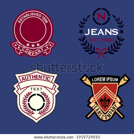 Design vector emblem collection for print t shirt and embroidery