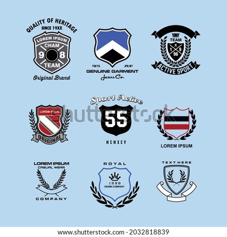 Design vector emblem collection for print t shirt and embroidery