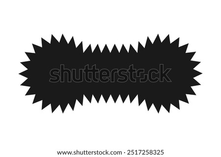 Zigzag double circle rectangle silhouette icon. A symbol with jagged edges. Isolated on a white background.