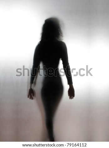 Similar – Image, Stock Photo Lonely woman (blurred) walking across the street