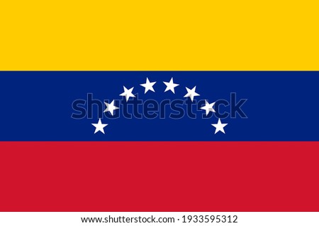 Flag of the Republic of Venezuela, national colors, vector illustration.