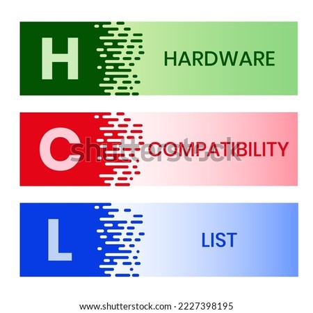 HCL - Hardware Compatibility List acronym. business concept background. vector illustration concept with keywords and icons. lettering illustration with icons for web banner, flyer, landing