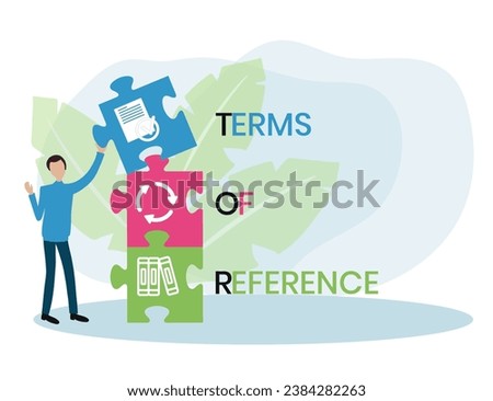 TOR - Term of Reference acronym business concept background. vector illustration concept with keywords and icons. lettering illustration with icons for web banner, flyer, landing page