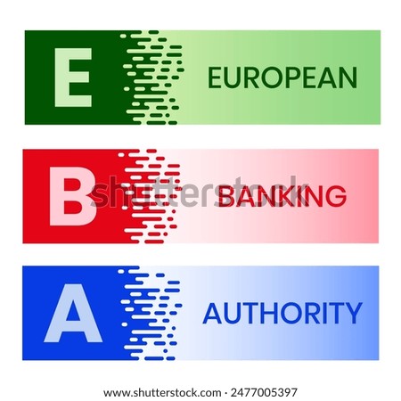 EBA. EUROPEAN BANKING AUTHORITY acronym. Concept with keyword and icons. Flat vector illustration. Isolated on white.