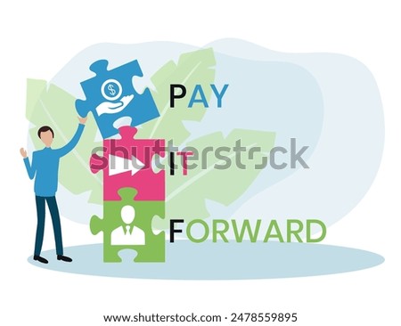 PIF - Pay It Forward acronym. business concept background. vector illustration concept with keywords and icons. lettering illustration with icons for web banner, flyer