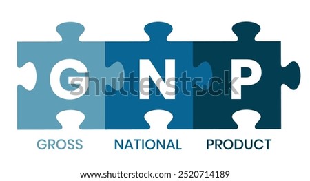 GNP - gross national product business concept background. vector illustration concept with keywords and icons. lettering illustration with icons for web banner, flyer, landing page, presentation