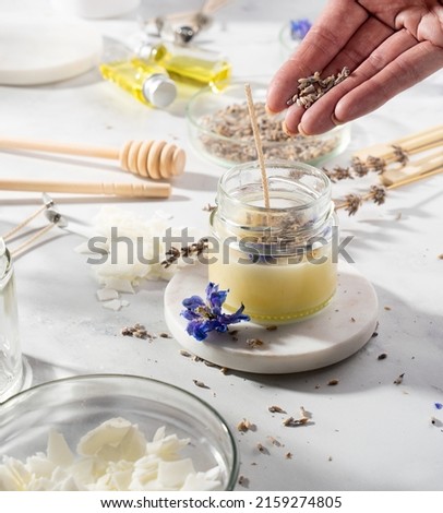 Similar – Image, Stock Photo Lavender Soy Candle
