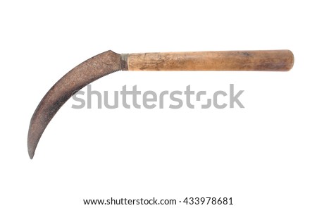 Rusty metal sickle isolated on white background.Old rusty sickle ストックフォト © 