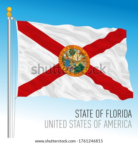 Florida official flag, United States of America, USA, vector illustration