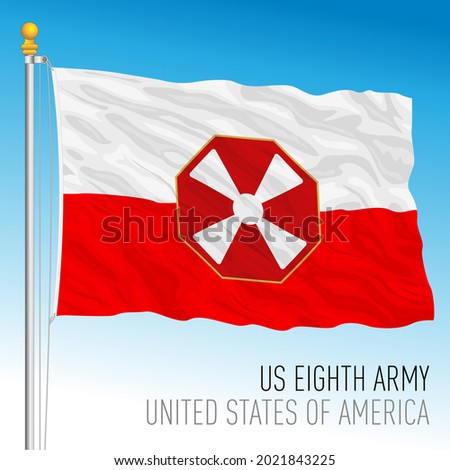 US Eighth Army flag, United States of America, vector illustration