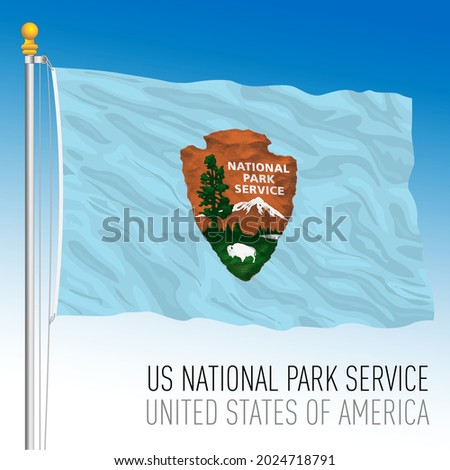 US National Park Service flag, United States of America, vector illustration