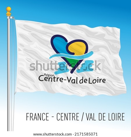 Centre - Val de Loire regional flag, France, European Union, vector illustration Imagine de stoc © 