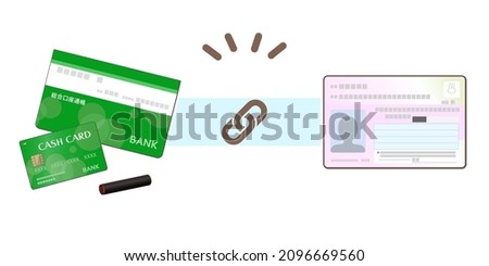 Illustration of Linking My Number Card and Bank Account.
My Number Card is Japanese ID card with social security and tax number.