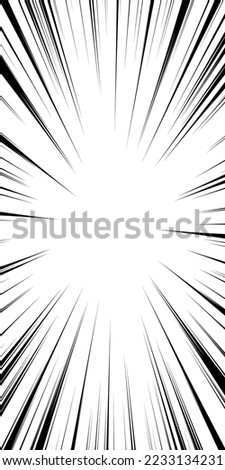 Background illustration of Comic Radial Speed Lines, monochrome vector graphic effects (vertical)